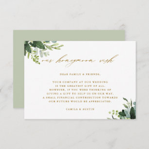 Cartão De Informações Eucalyptus Green Foliage Weding Honeymoon Wish
