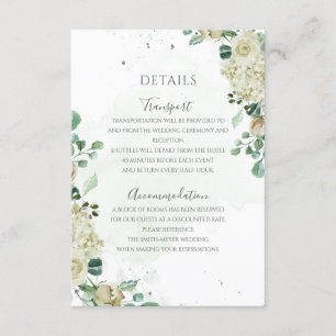 Cartão De Informações Eucalyptus Greenery Deixa Casamento Floral Elegant