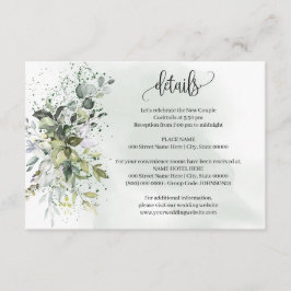 Cartão De Informações Eucalyptus Greenery Detalhes do Casamento Inserir 