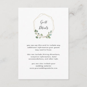 Cartão De Informações Eucalyptus Greenery   Detalhes Geométricos de Casa