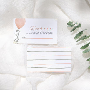 Cartão De Informações Eucalyptus Greenery Fralda Balão Raffle