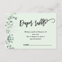Cartão De Informações Eucalyptus Greenery | Fralda Raffle | Chá de frald