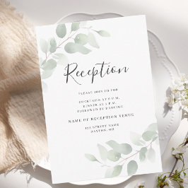 Cartão De Informações Eucalyptus Greenery Recepção de casamento