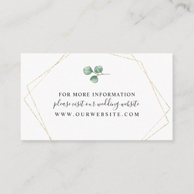 Cartão De Informações Eucalyptus + informações de quadro geométrico Dour (Frente)