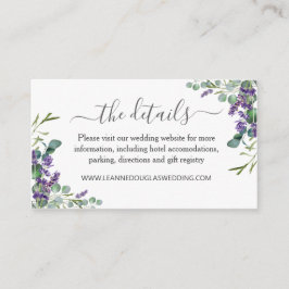 Cartão De Informações Eucalyptus Purple Lavanda Flowers Detalhes De Casa