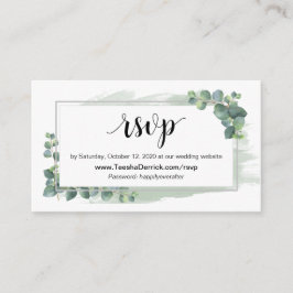 Cartão De Informações Eucalyptus, RSVP on-line via Site de Casamento