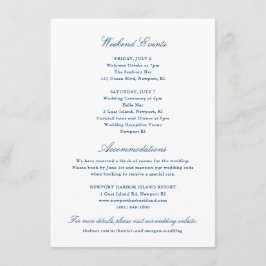 Cartão De Informações Eventos de Hotel e Fim de Semana - Coleção de Newp