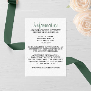 Cartão De Informações Evergreen Pine Wedding