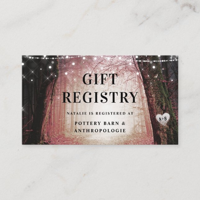 Cartão De Informações Evermore | Registro de Ofertas de Chás Florestais  (Frente)