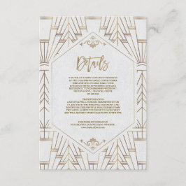 Cartão De Informações Excelente Dourado Real Gatsby Wedding