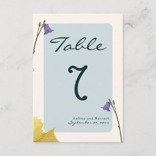 Cartão De Informações Exemplo clássico da tabela de casamento verde do o