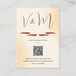 Cartão De Informações Exemplo de RSVP de Casamento de Código QR de Creme