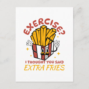 Cartão De Informações Exercício Pensei Que Você Disse Fritas Extras
