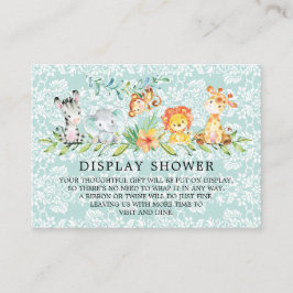 Cartão De Informações Exibição de Presente para Chás de fraldas Safari D