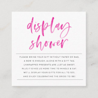 CARTÃO DE INFORMAÇÕES EXIBIR CHÁ - INSERIR PINK