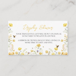 Cartão De Informações Exibir Chuveiro Flor de Campo Floral Abelha Mel 