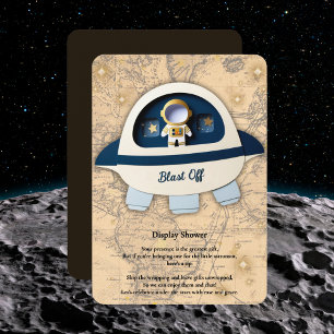 Cartão De Informações Explosão! Chá de fraldas do Astronauta Moderno Vin