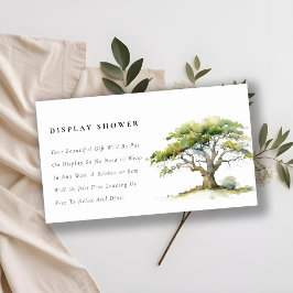 Cartão De Informações Exposição de árvore de carvalho verde chic chuveir