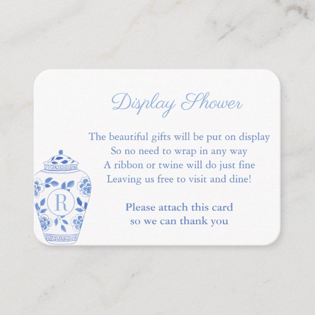 Cartão De Informações Exposição de casamento de jarro de gengibre com mo (Frente)