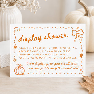 Cartão De Informações Exposição de Chamada para Baby Shower Little Pumpk