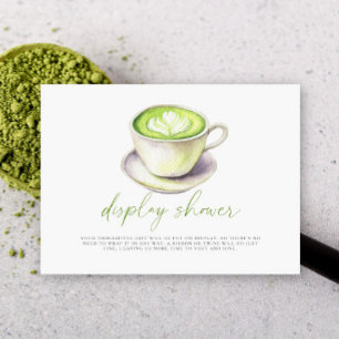 Cartão De Informações exposição de chávena de matcha para chá de noiva