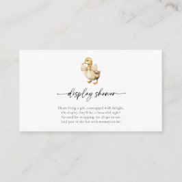 Cartão De Informações Exposição de Chuvá de Bebê Pato em Aquarela