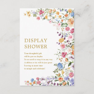 Cartão De Informações Exposição de Chuva de Casamento de Flores Silvestr
