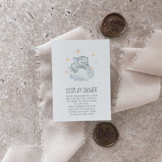 Cartão De Informações Exposição de Chuvadeiro de Bebê Menino Elefante Pe (Criador carregado)