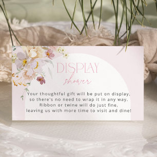 Cartão De Informações Exposição de Chuveiro de Bebê Floral Blush Chuveir