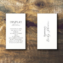 Cartão De Informações Exposição de Chuveiro de Bebê Minimalista Simples