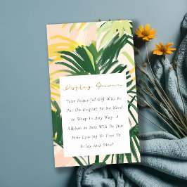 Cartão De Informações Exposição de chuveiro de bebê tropical verde Boho