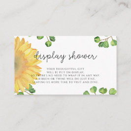 Cartão De Informações Exposição de chuveiro de girassol aquarela