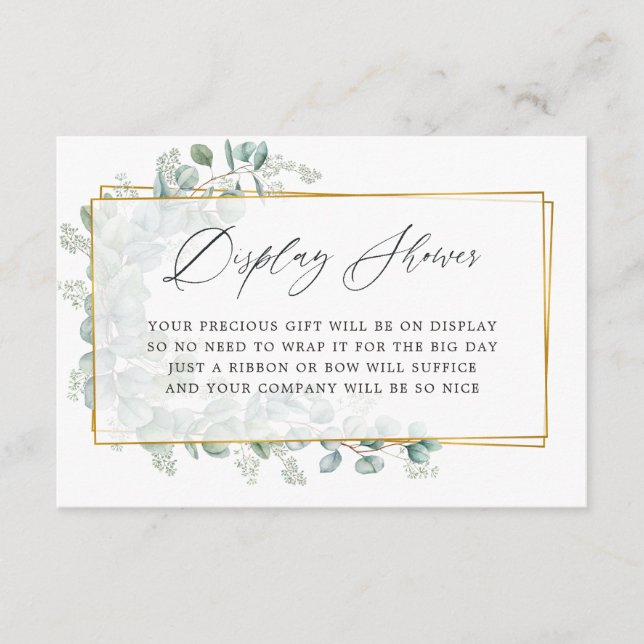 Cartão De Informações Exposição de Chuveiro de Noiva com Eucalipto em Aq (Frente)