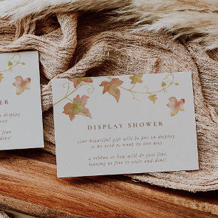 Cartão De Informações Exposição de Folhas de Outono em Chuva