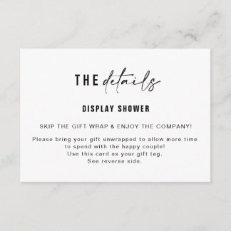 Cartão De Informações Expositor para Inserto de Banho e Etiqueta de Pres