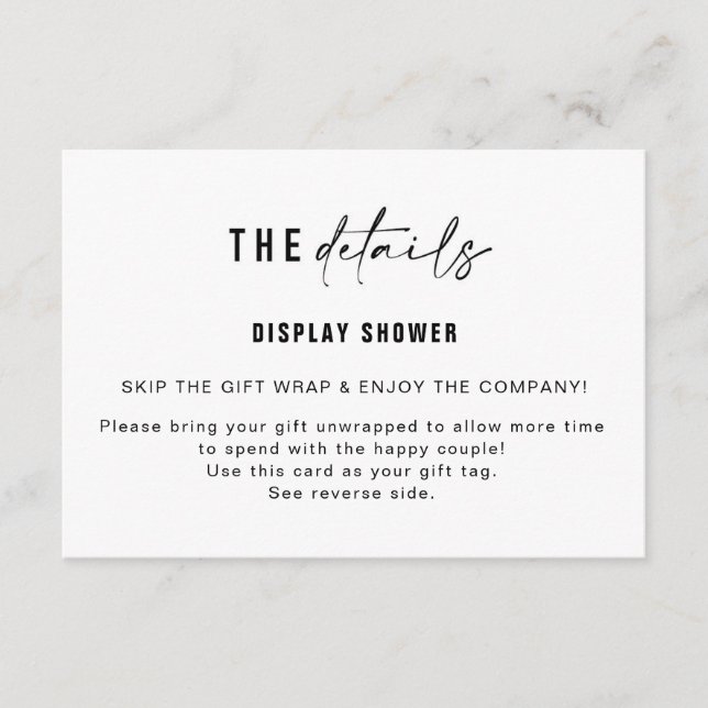 Cartão De Informações Expositor para Inserto de Banho & Etiqueta de Pres (Frente)