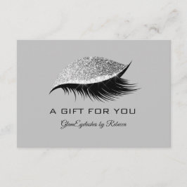 Cartão De Informações Eyelashes Beleza Glitter Makeup Gift Certificate
