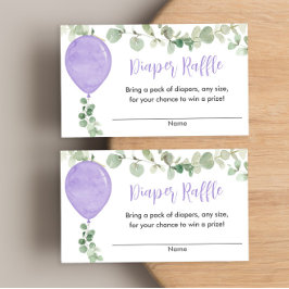 Cartão De Informações Faca de fralda de balões de lavanda roxa