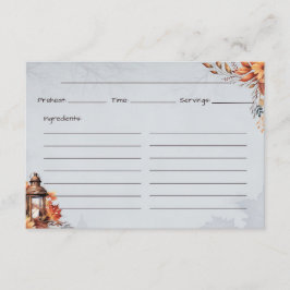 Cartão De Informações Fácil como Pie Basic Recipipipe Card