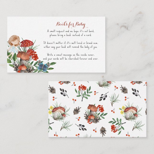 Cartão De Informações Fada Florestal Encantada | Solicitação de Livro (Frente/Verso)