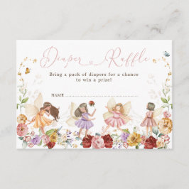 Cartão De Informações Fada Plantadora de Jardim Floral Fralda Raffle