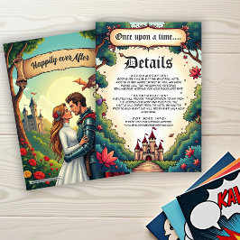 Cartão De Informações Fairytale Once Upon A Time Castle Woodland Wedding