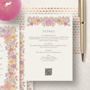 Cartão De Informações Fall Autumn Floral Details Wedding