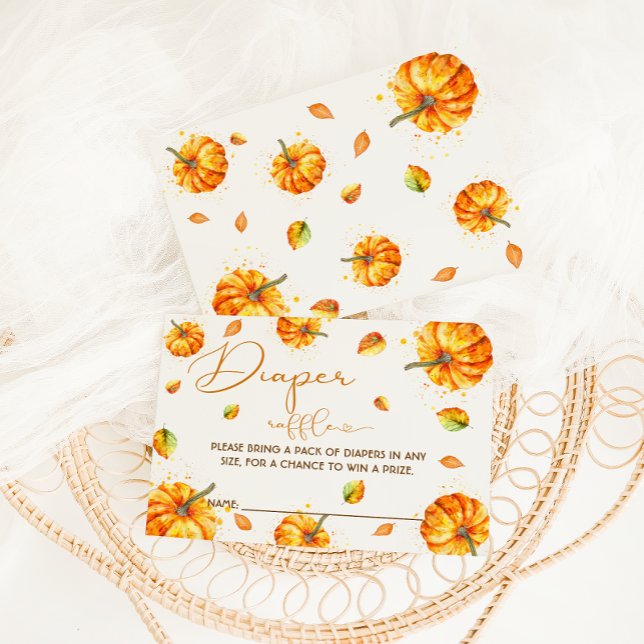 Cartão De Informações Fall Chá de fraldas Fralda Raffle (Criador carregado)
