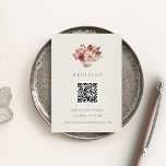 Cartão De Informações Fall Floral Teacup Chá de panela Registro QR<br><div class="desc">Apaixonem-se por estes convites românticos para chás de chá de panela de outono. O Elegante design apresenta um fundo macio e esbranquiçado, formado por um buquê de flores de aquarela aninhadas em uma equipe. Esta placa de gabinete do registro inclui espaço para o URL do site do registro, bem como...</div>