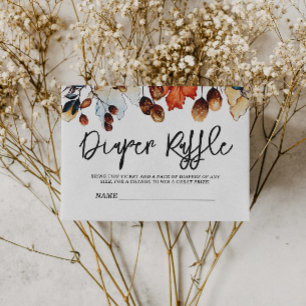 Cartão De Informações Fall in Love Autumn Foliage Fralda Raffle