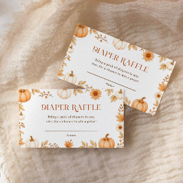 Cartão De Informações Fall Little Pumpkin Baby Shower Diaper Raffle
