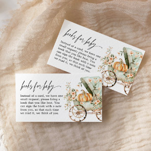 Cartão De Informações Fall Little Pumpkin Chá Livros para Bebê