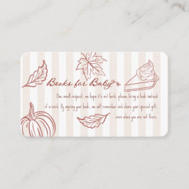 Cartão De Informações Fall Pumpkin Pie Books for Baby Card | Rustic