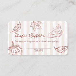 Cartão De Informações Fall Pumpkin Pie Diaper Raffle Card | Rustic Autum
